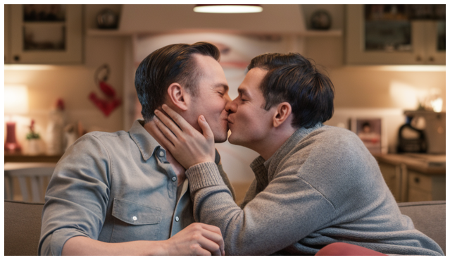 صورة فنية للتقبيل بتقنية الذكاء الاصطناعي الشاملة