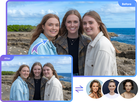 فيديو متعدد الوجوه AI عبر الإنترنت مجانًا